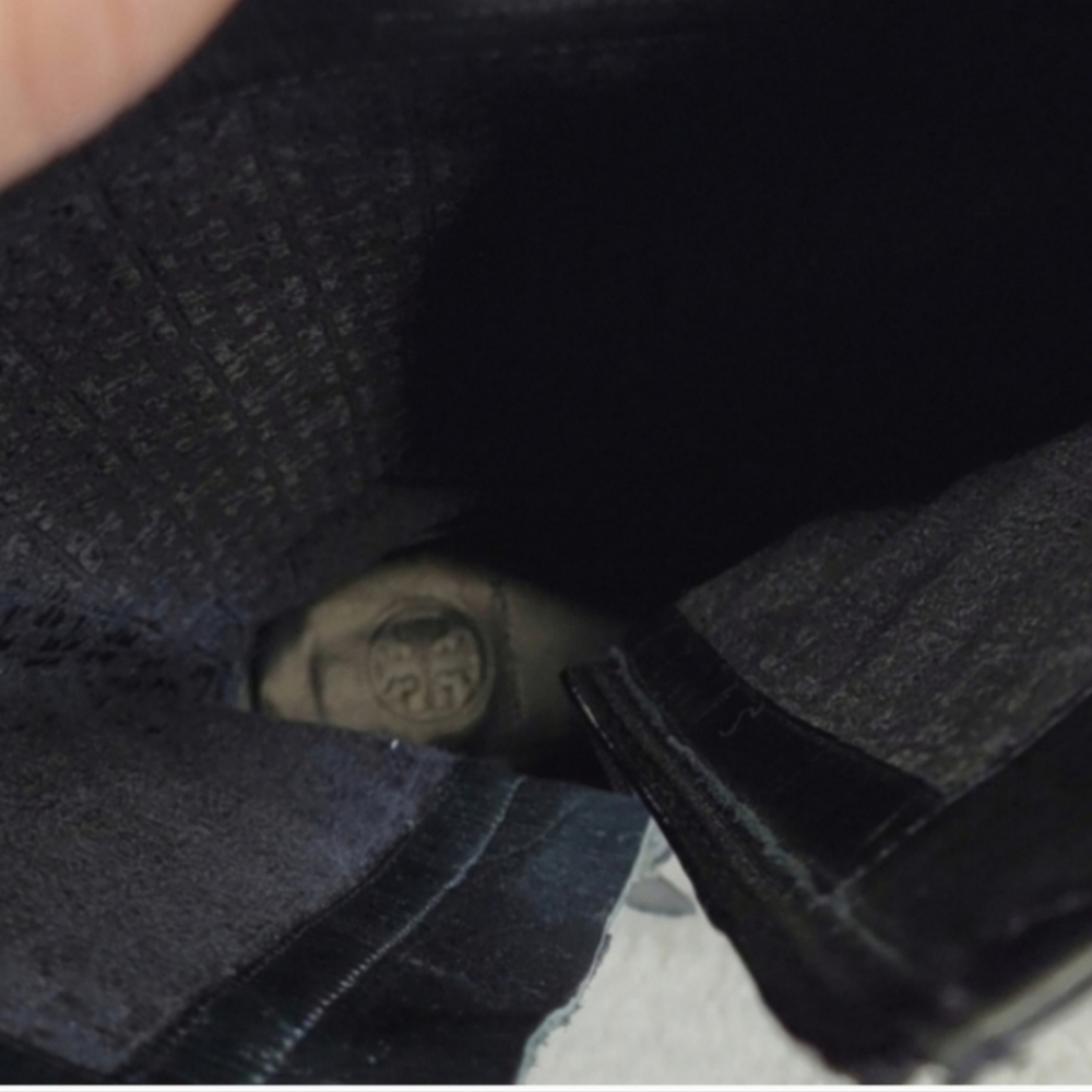 TORY BURCH Grace Saddle Black Leather Boots Size 6 - Picture 12 of 12